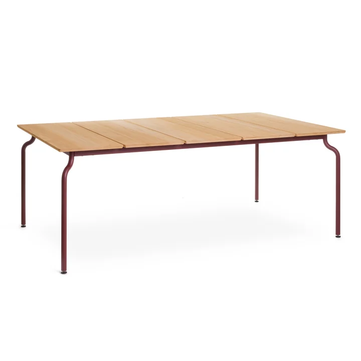 Magis - South Gartentisch, 200 x 120 cm, Teak / bordeaux