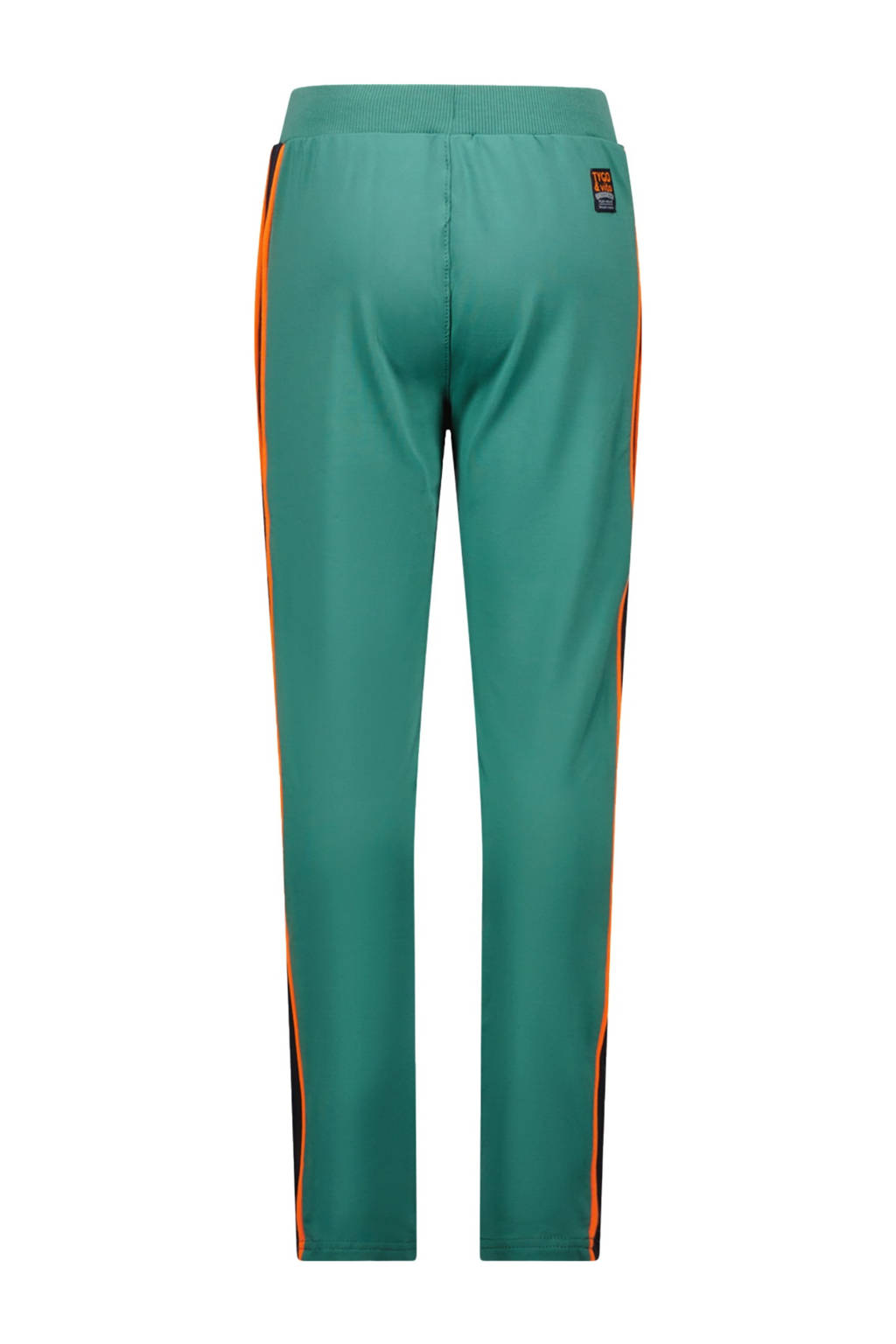 TYGO & vito straight fit joggingbroek Boyd zeegroen/zwart/oranje