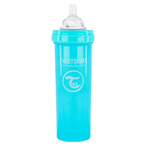 Mamadeira anticólica Twistshake para bebês, azul pastel, +4 meses, 330ml