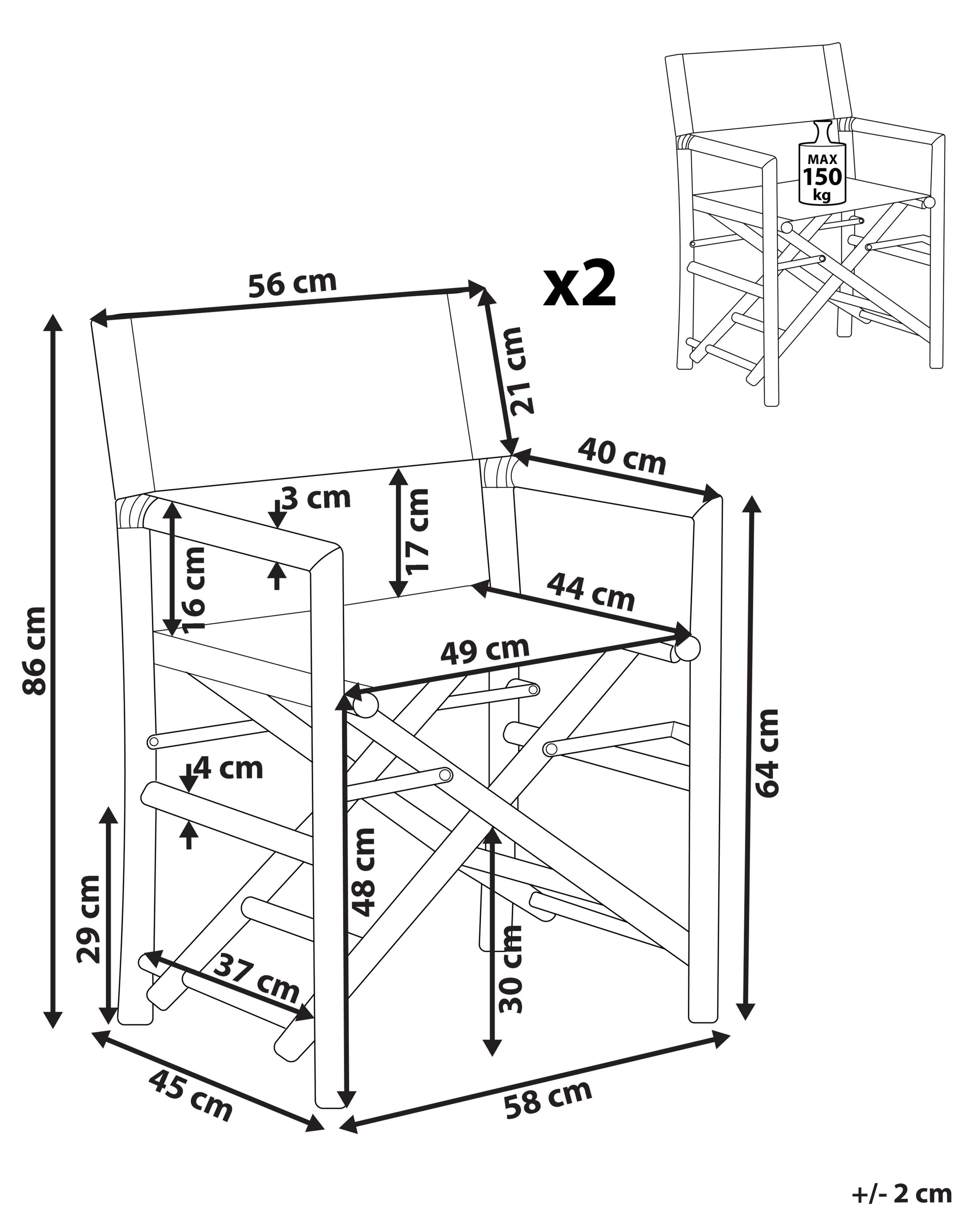 Set van 2 tuinstoelen MOLISE Bamboehout Bruin