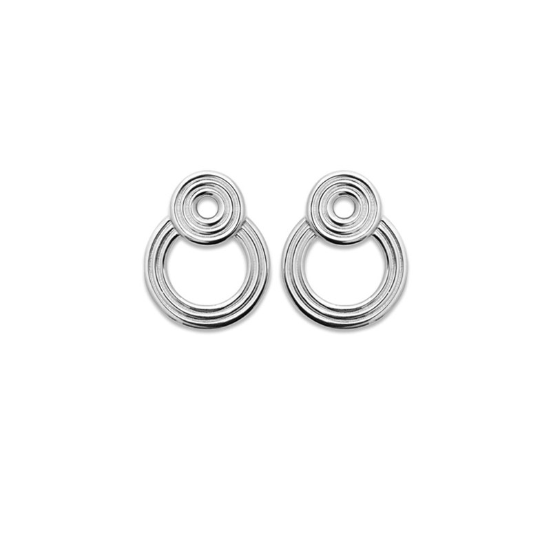 Boucles d'oreilles striées CHLOÉ en plaqué or ou argent - Bijoux Privés Discovery