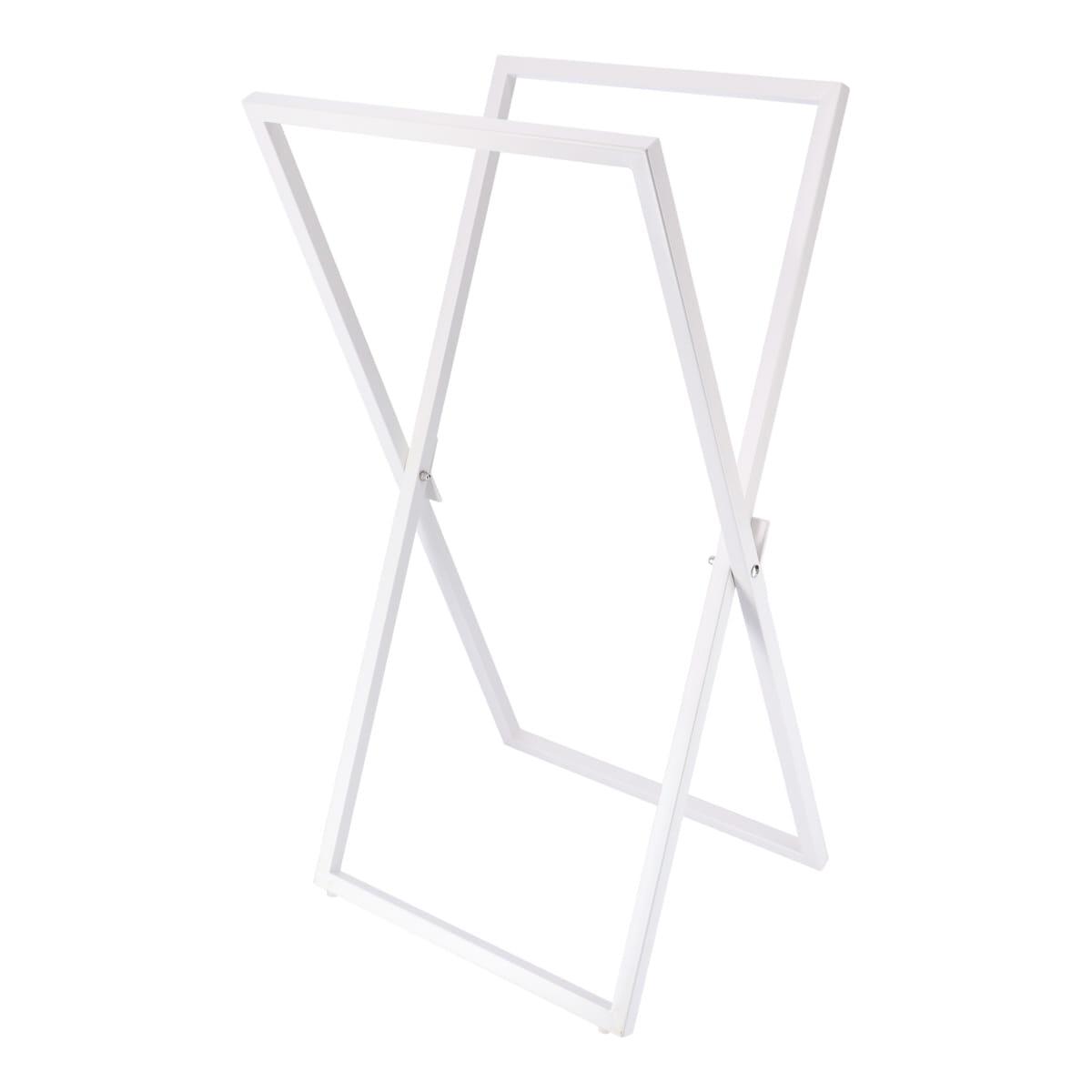 PORTE SERVIETTES METAL STRUCTURE CARREE PLIABLE BLANC