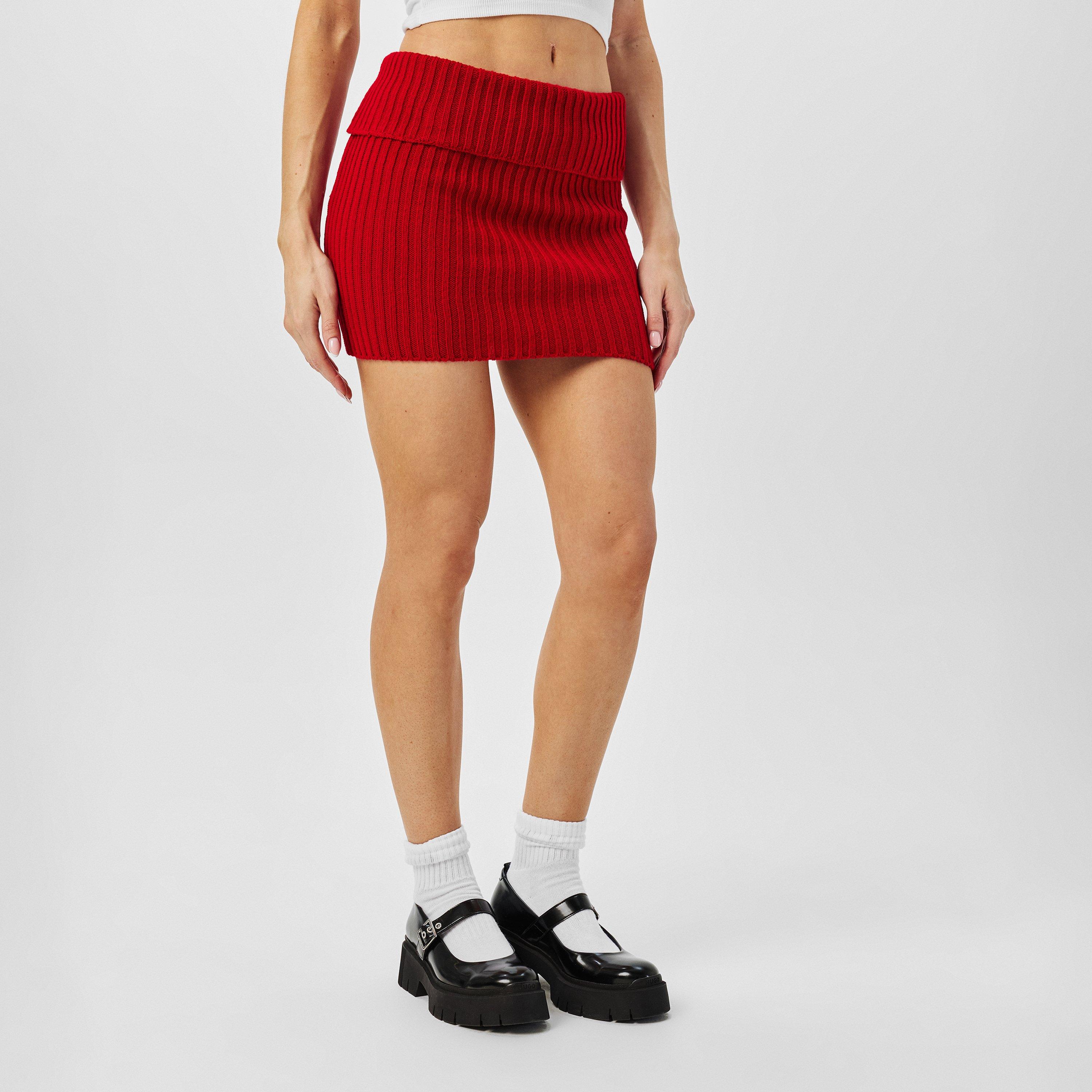 Missy Empire ME Knitted Fold Down Skirt Womens