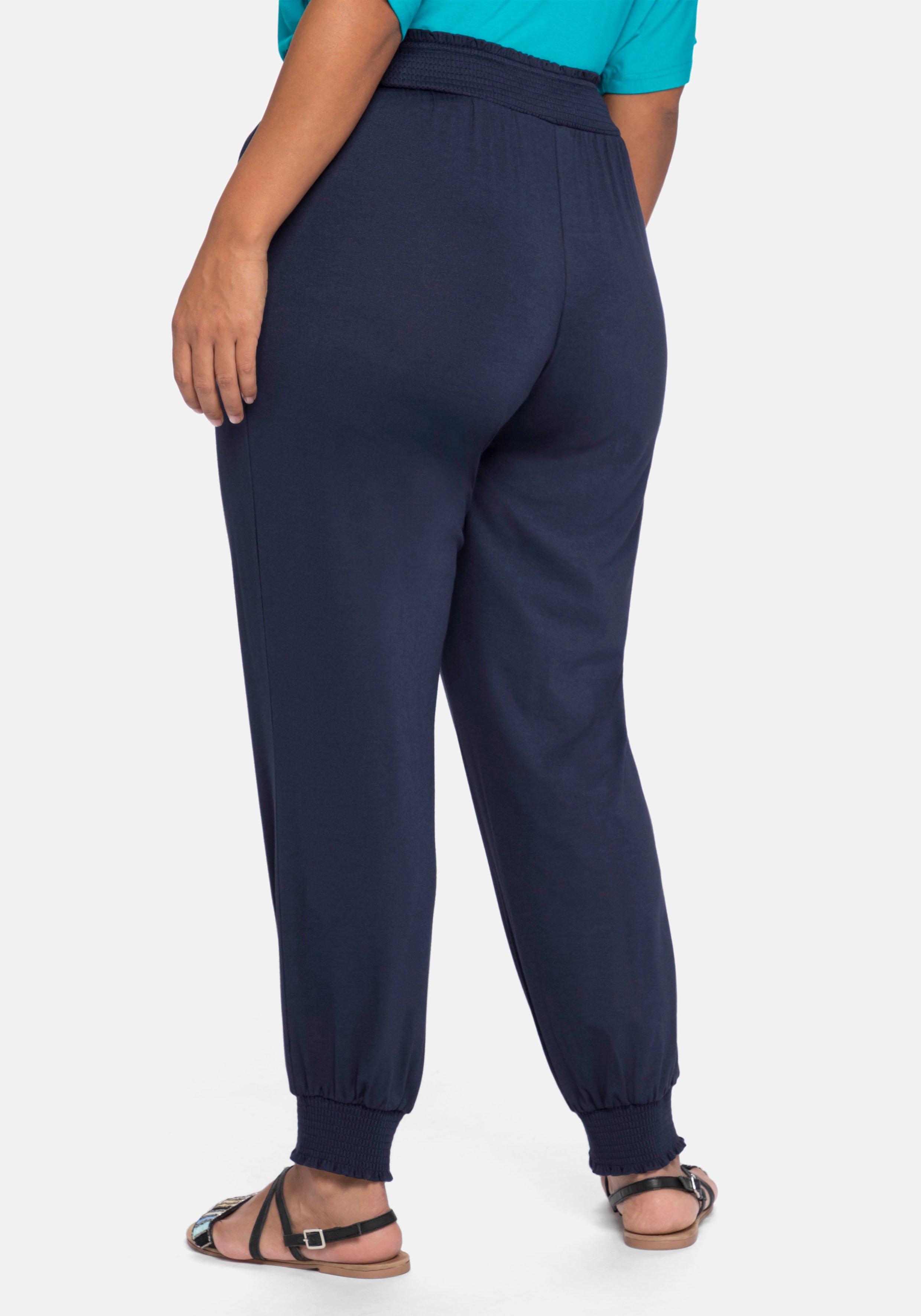 Jerseyhose im Joggpants-Stil, mit gesmoktem Bund