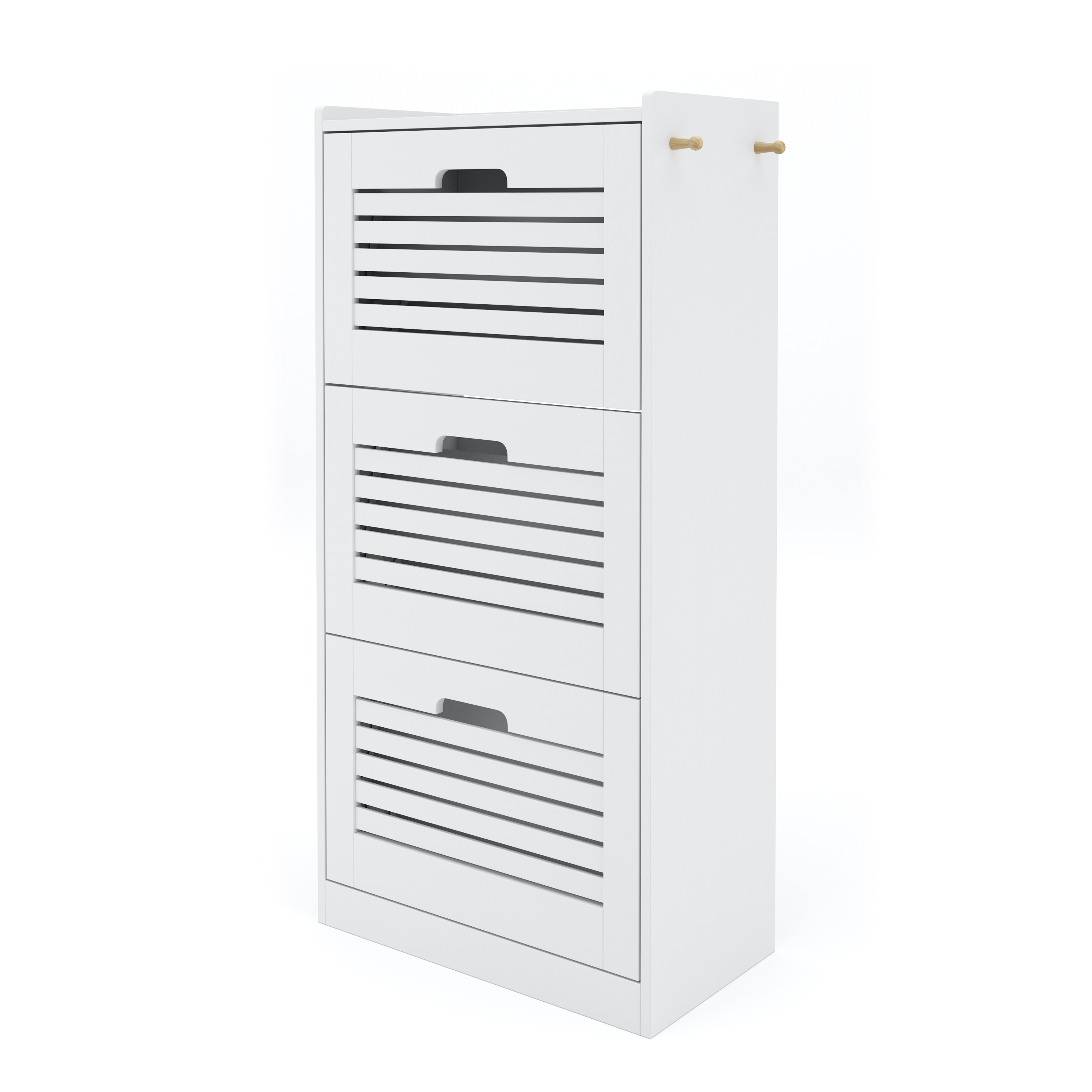 Schuhschrank KAMALIA 55 x 30 x 112 cm weiss