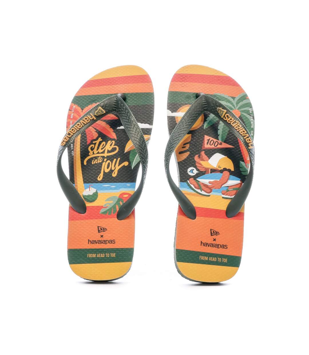 Tongs Kaki/Orange Mixte Havaianas New Era
