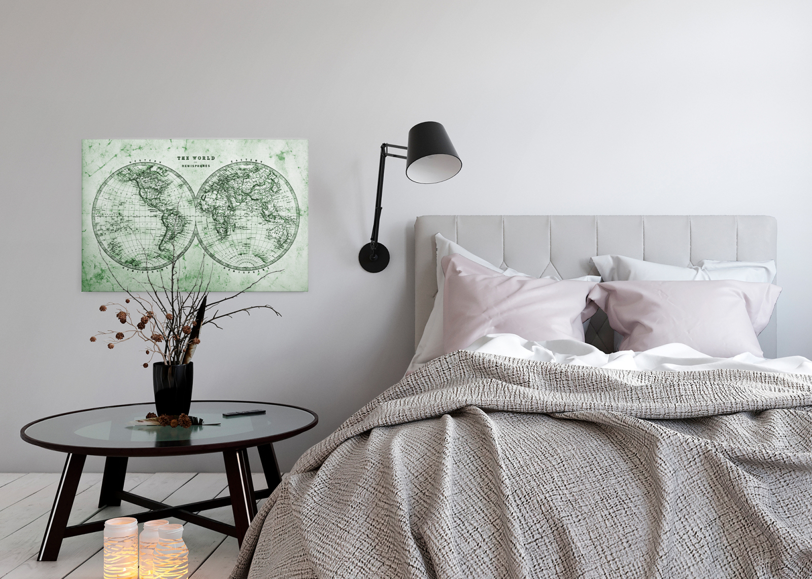 Leinwandbild WELTANSICHT - grün - 90x60 cm