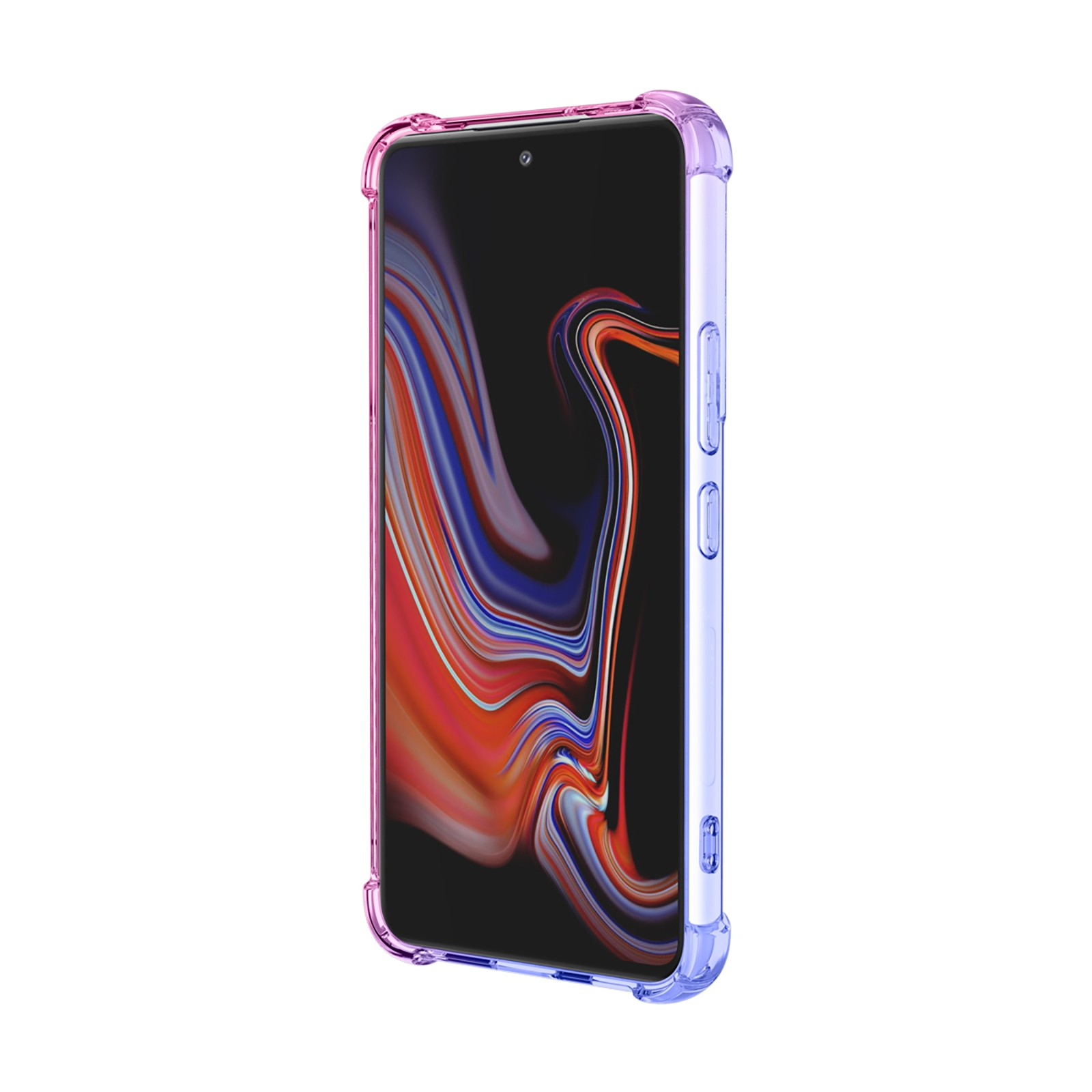 Samsung Galaxy S23 5G Gummi Hülle Air Cushion Fallschutz mit Farbverlauf - Lila / Rosa