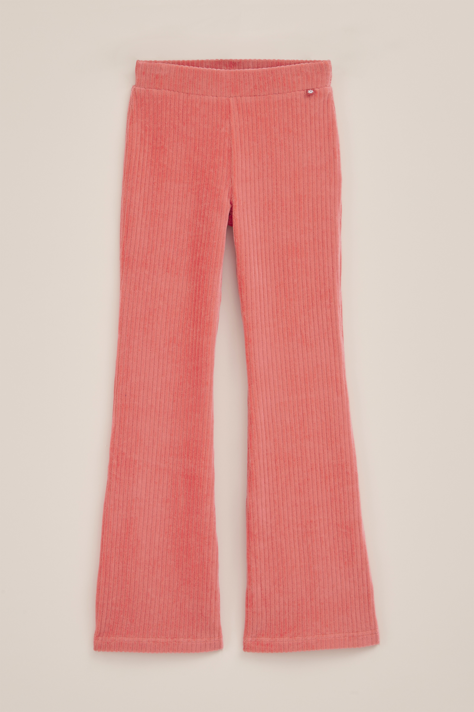 Meisjes velvet flared legging van ribstof WE Fashion Koraalroze