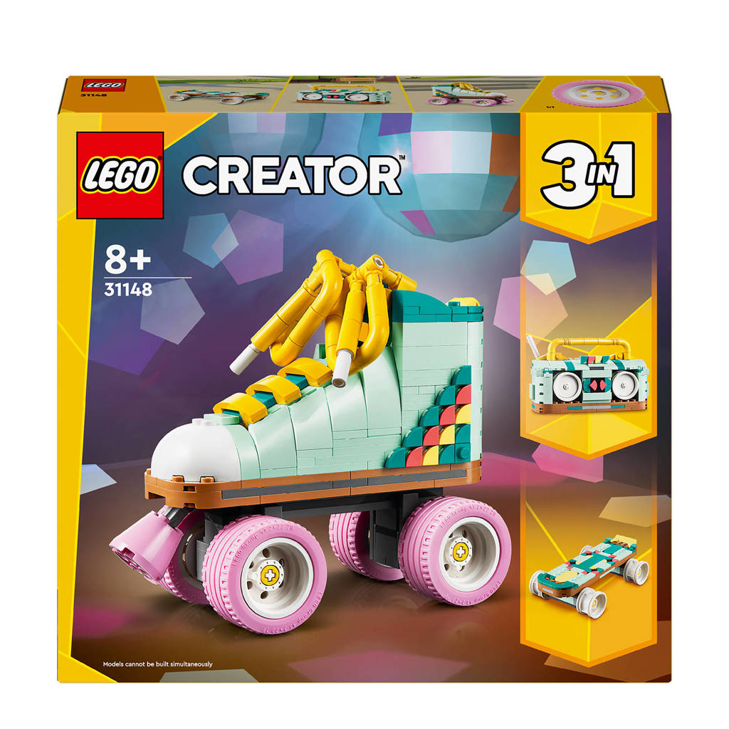 Schattige rolschaatsen3-in-1 Retro rolschaats met Mini Skateboard en Gettoblaster Radio Speelgoed 31148