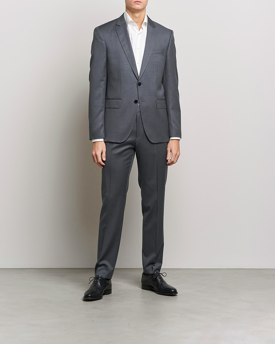 Huge Slim Fit Wool Blazer Dark Grey