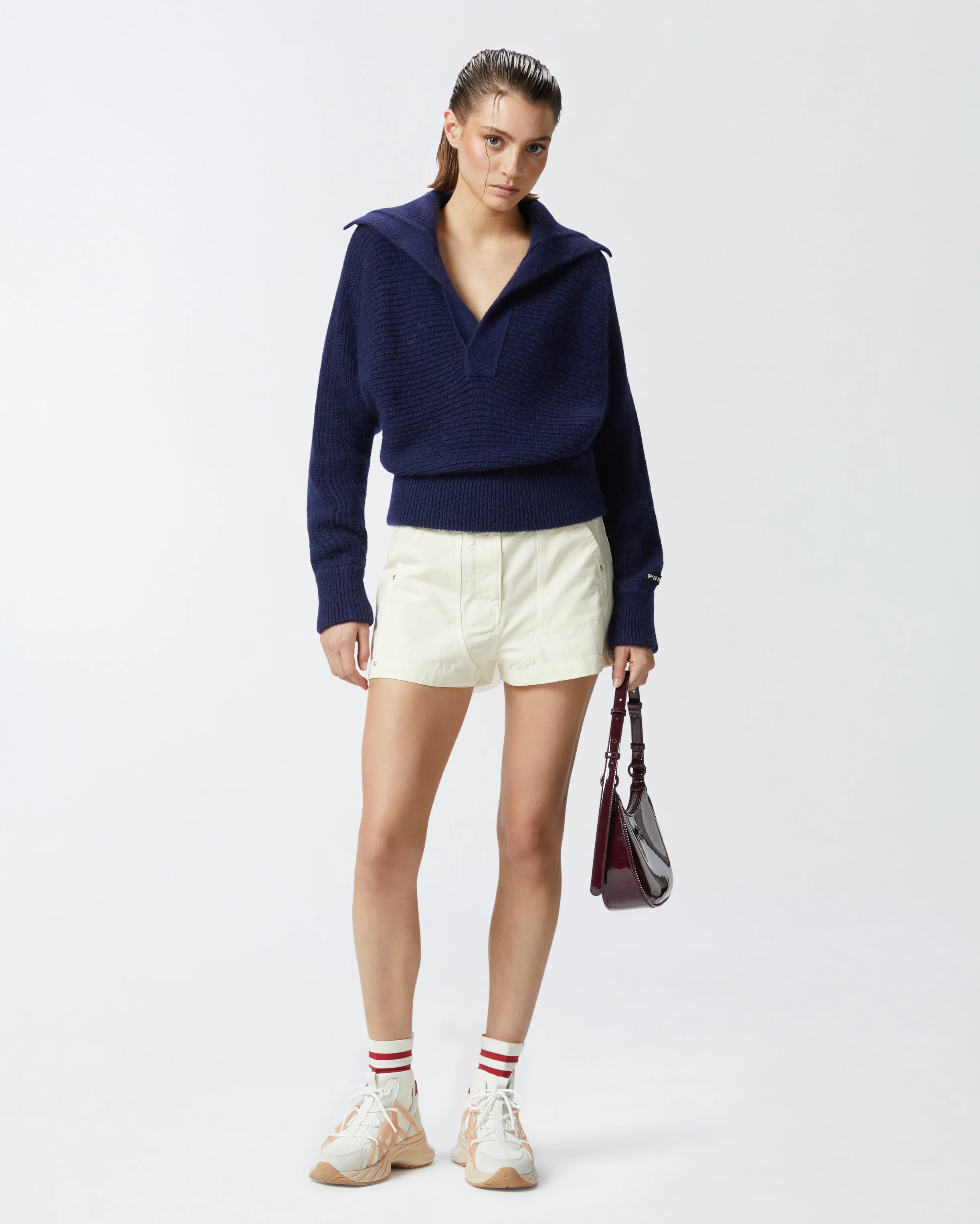 Short en coton à poches | Blanc