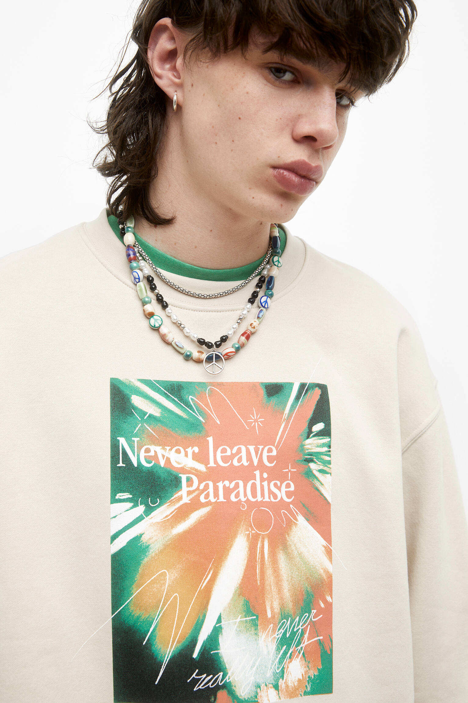 Moletom STWD PRINT NEVER LEAVE PARADISE - Cinza