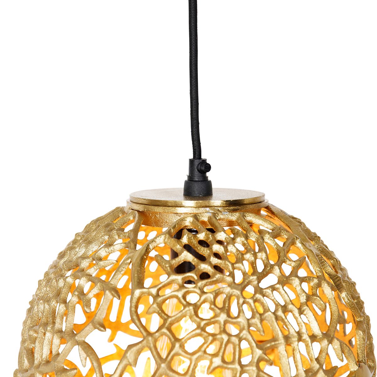 Art deco hanglamp goud met zwart - Maro