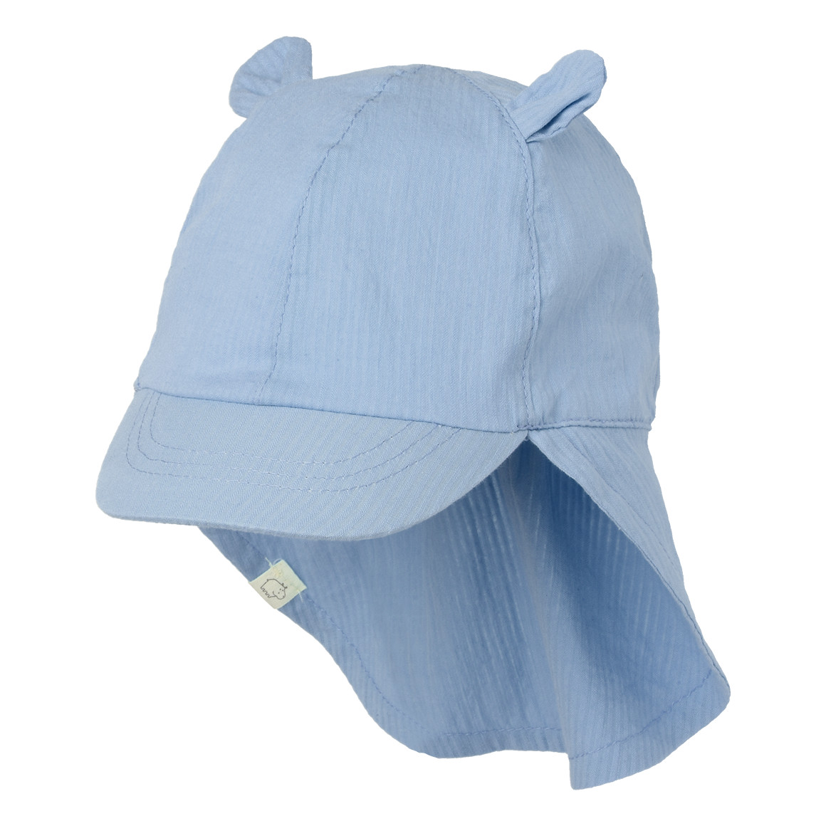 Topomini Baby Nackenkappe mit Ohren-Applikation blau