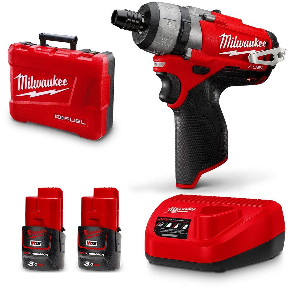 Kit de chave de fenda MILWAUKEE 12V 3.0Ah 1/4