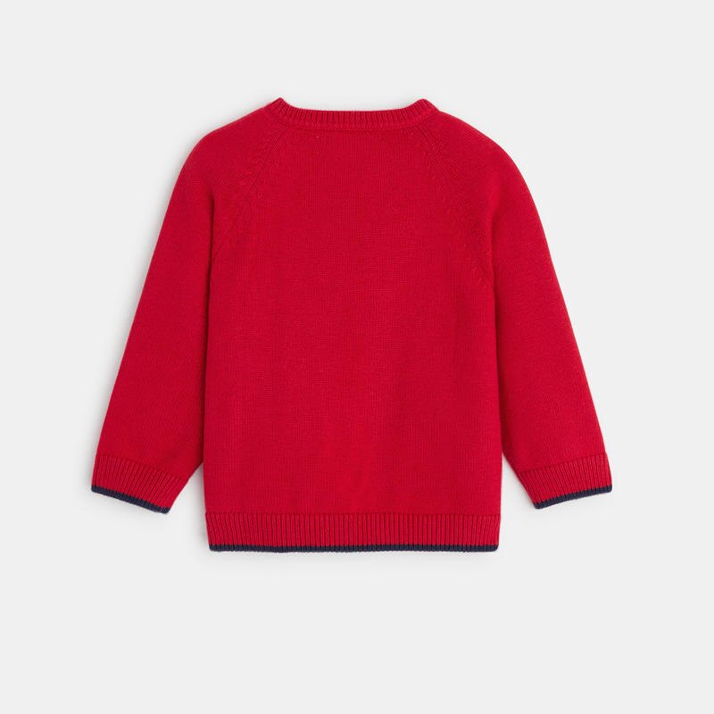 Pull maille patch renne rouge bébé garçon Rouge