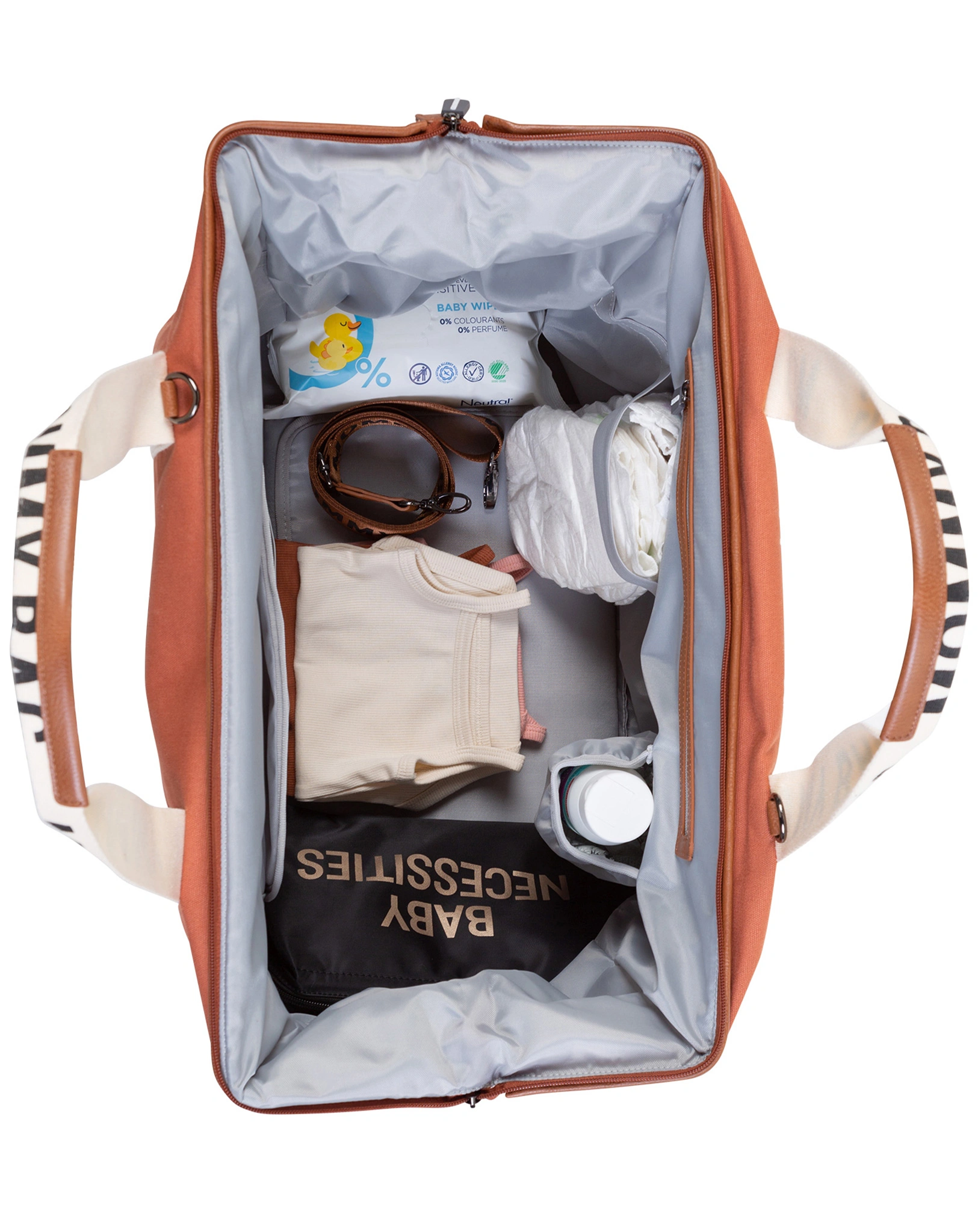 Canvas-Wickeltasche MOMMY BAG SIG (55x35x40) in terracotta