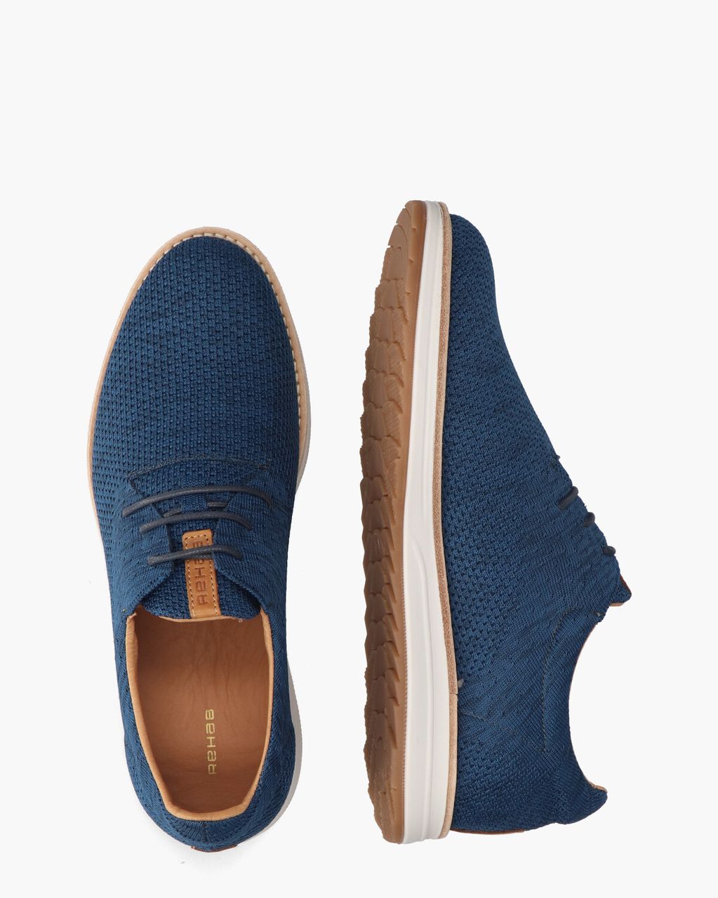 Rehab Nolan Knit Blauw Heren Veterschoenen