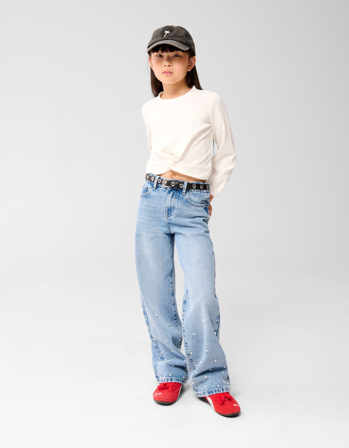 Parel Wide Leg Fit Jeans Blauw
