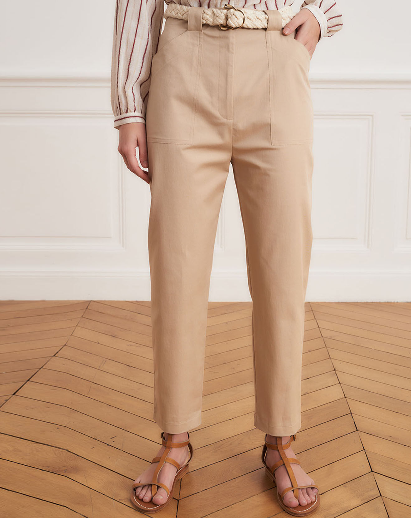 La Petite Francaise Pantalon droit Patrice beige