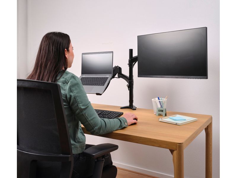 Trust Mara Monitor- & Laptop-Arm bis 16 kg – Schwarz Ergonomische Halterung für Monitor und Laptop