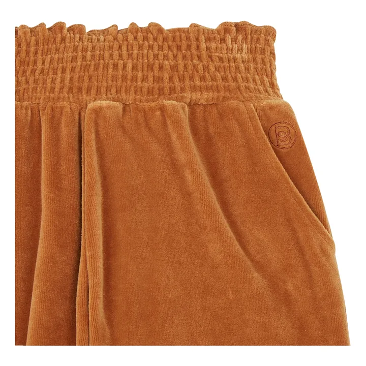 SMALLABLE BASICS Pantalon Carrotte Fille Elastiqué à la Taille en Velours | Noisette