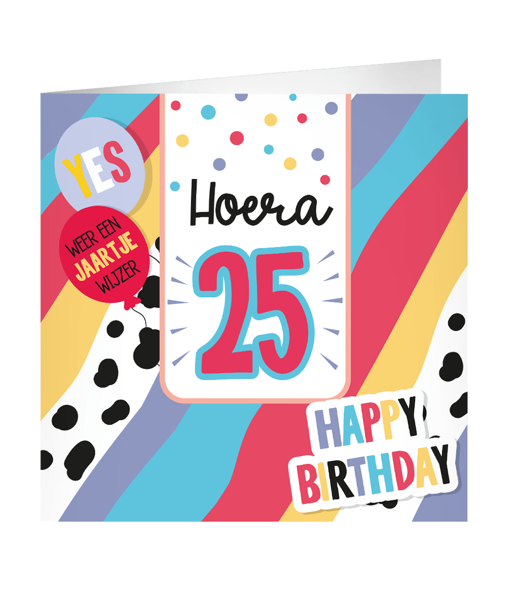 25 Jaar Wenskaart 23cm