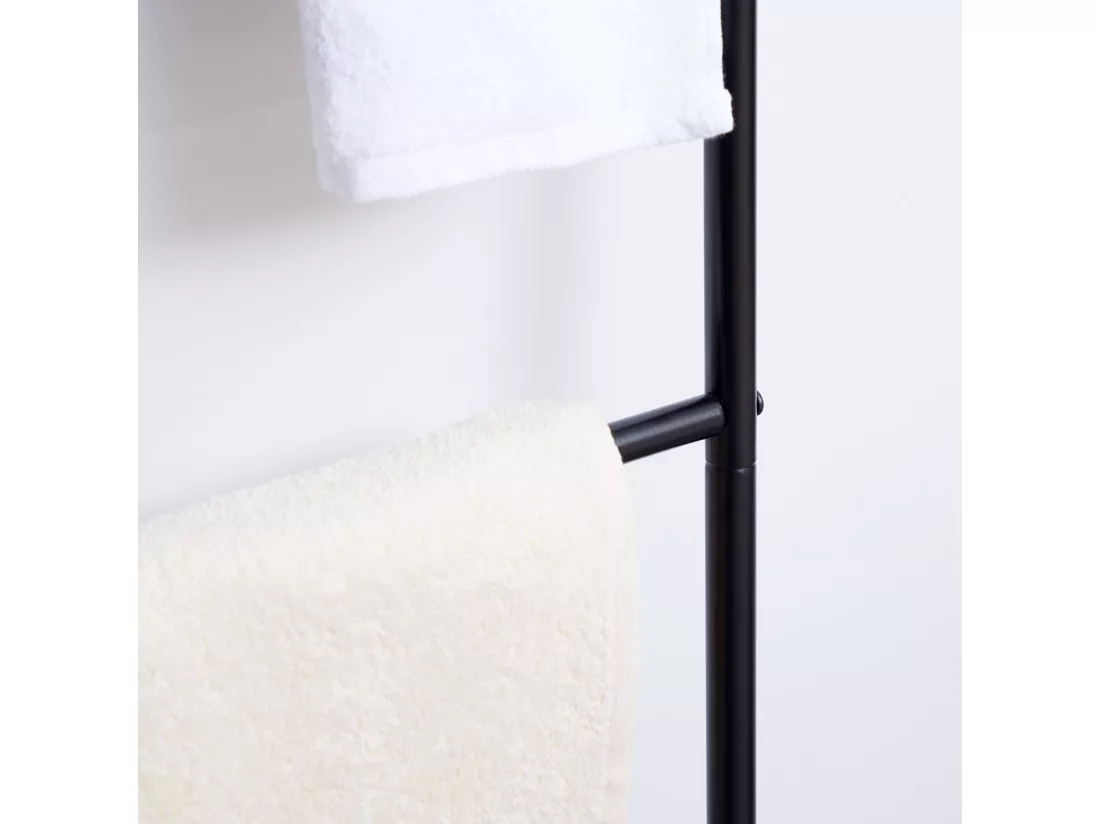 Echelle CASTEL porte-serviette échelle de décoration avec 5 barreaux, en métal laqué noir