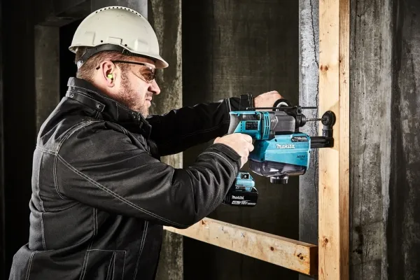 Makita DHR182RTWJ - Roterende hammer - ledningfri - 3 tilstande - SDS-plus - 1.7 Joule - 2 batterier - 18 V