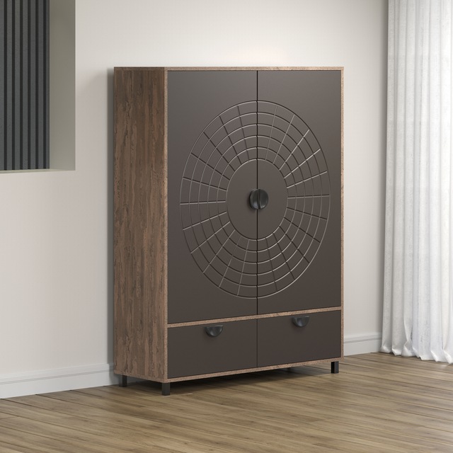 INOSIGN Highboard »Fusion« 1 Stk. tlg. Stauraumschrank mit besonderem Kreismuster - (B/T/H) 120/42/163 cm