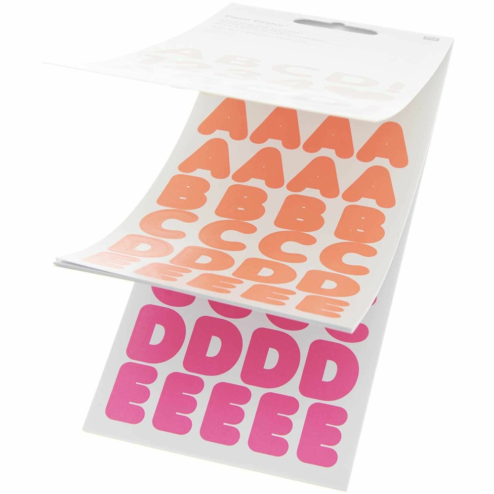 100 autocollants alphabet fluo