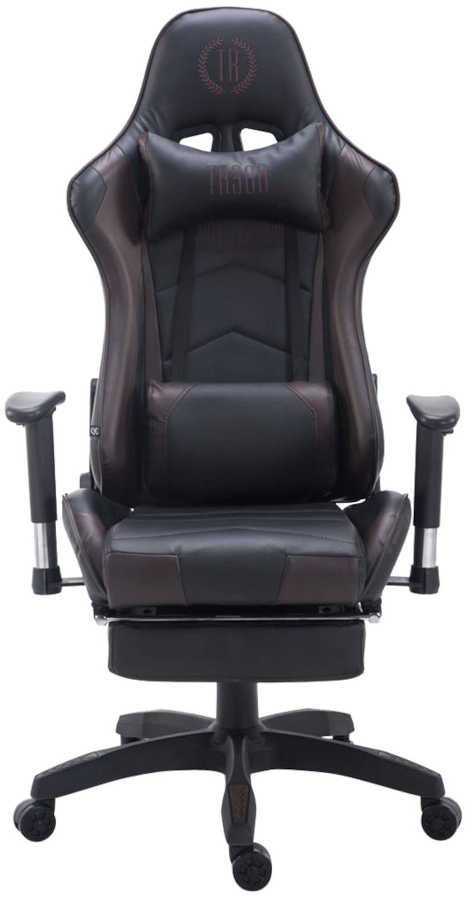 TPFLiving Racing Bürostuhl Turbine mit Fußablage Schwarz/Blau