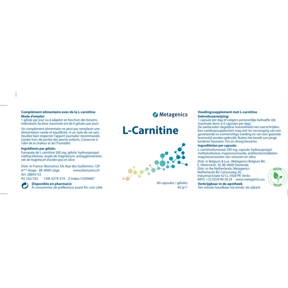 Metagenics L Carnitine 60 capsules