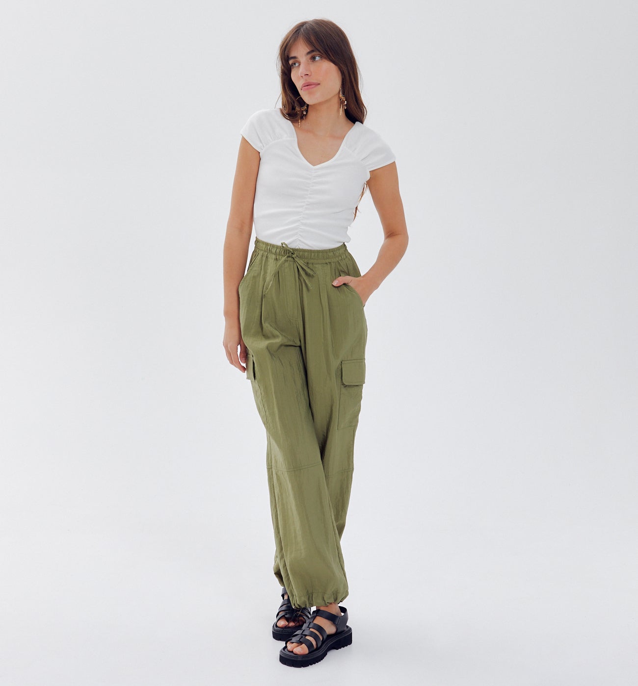Top en jersey ctelé Femme - Ecru