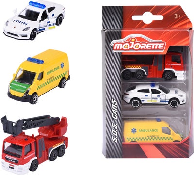 Majorette Danske Utrykningskjøretøy 3-Pack