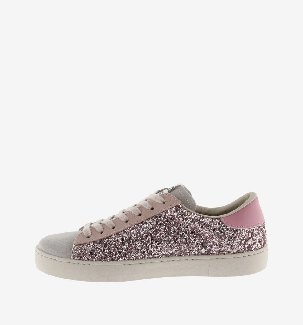 BERLÍN GLITTER Baskets glitter pour femme ROSA