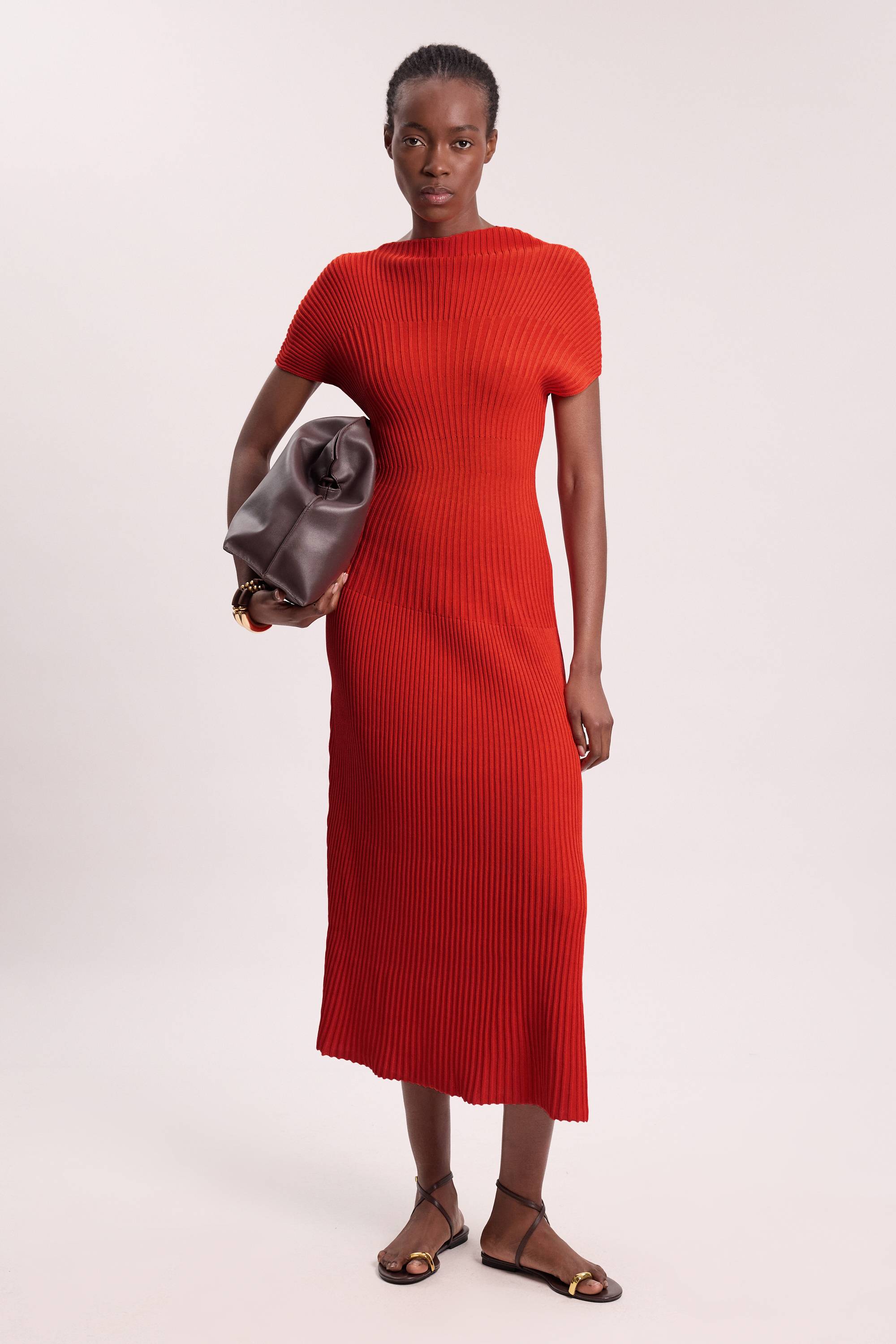 KarenMillen Robe midi en tricot avec détail de point