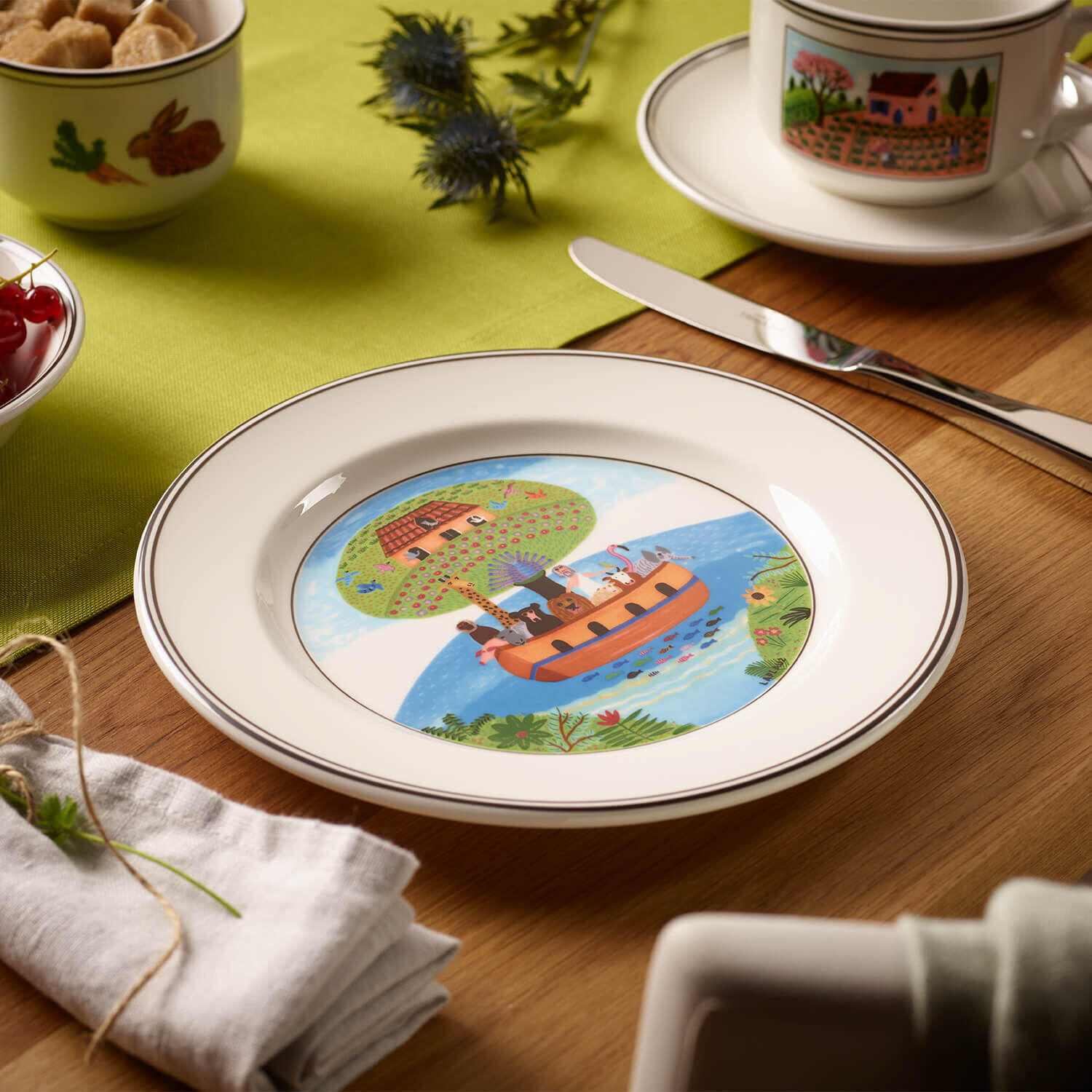 Design Naif Appetizer and dessert plate Multi-colored, 8.3'', Premium Porcelain