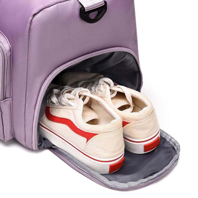 (45x20cm) Wasserabweisende Sporttasche Reise Tasche mit Schuh- / Nassfach - Pink