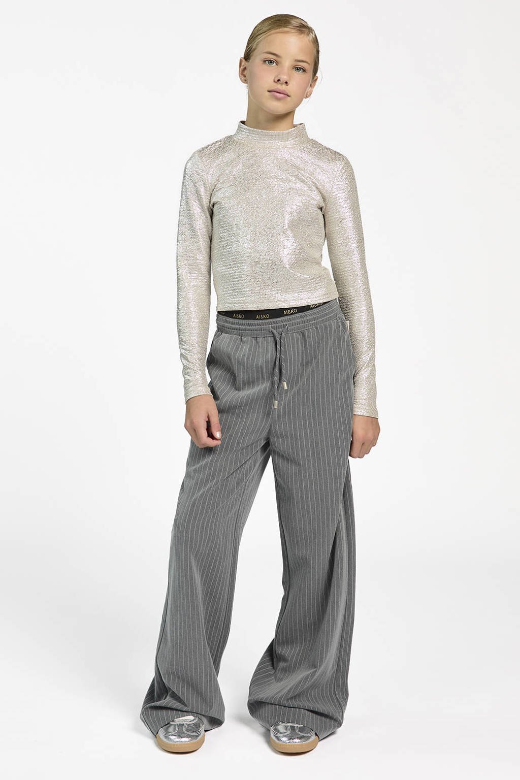 AI&KO flared casual broek grijs