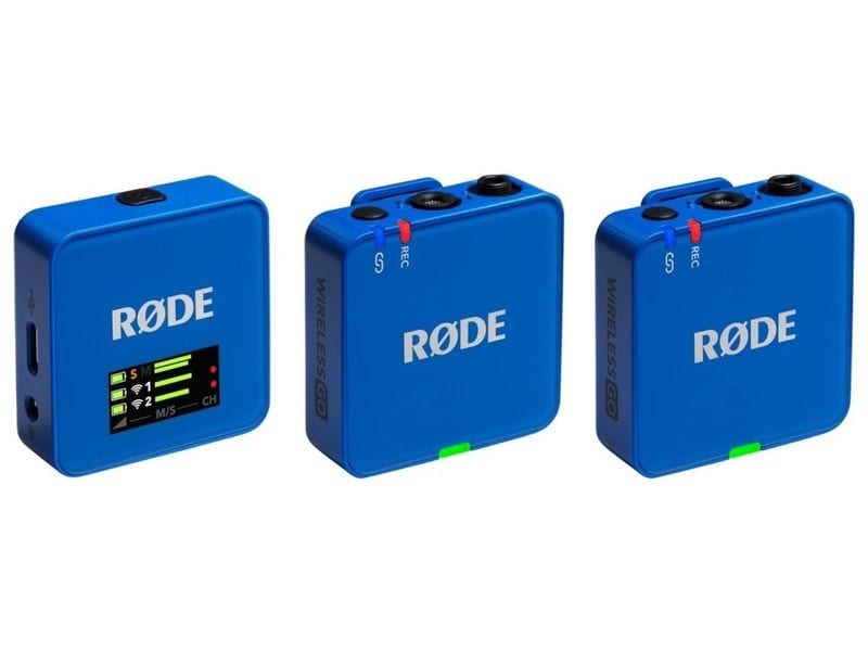 Rode Wireless GO Gen 3 Blau Kompaktes drahtloses 2-Kanal Mikrofonsystem