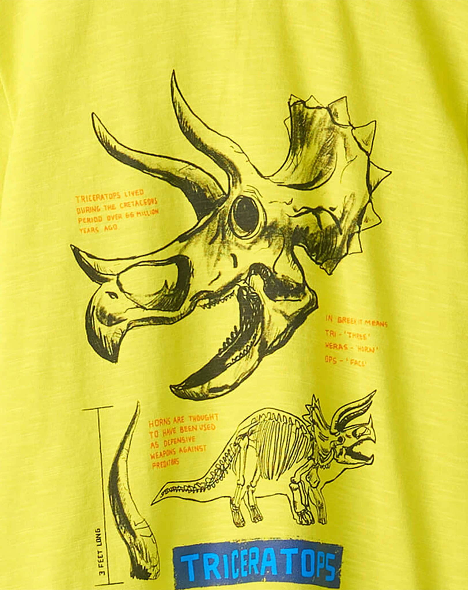T-Shirt TRICERATOPS in gelb