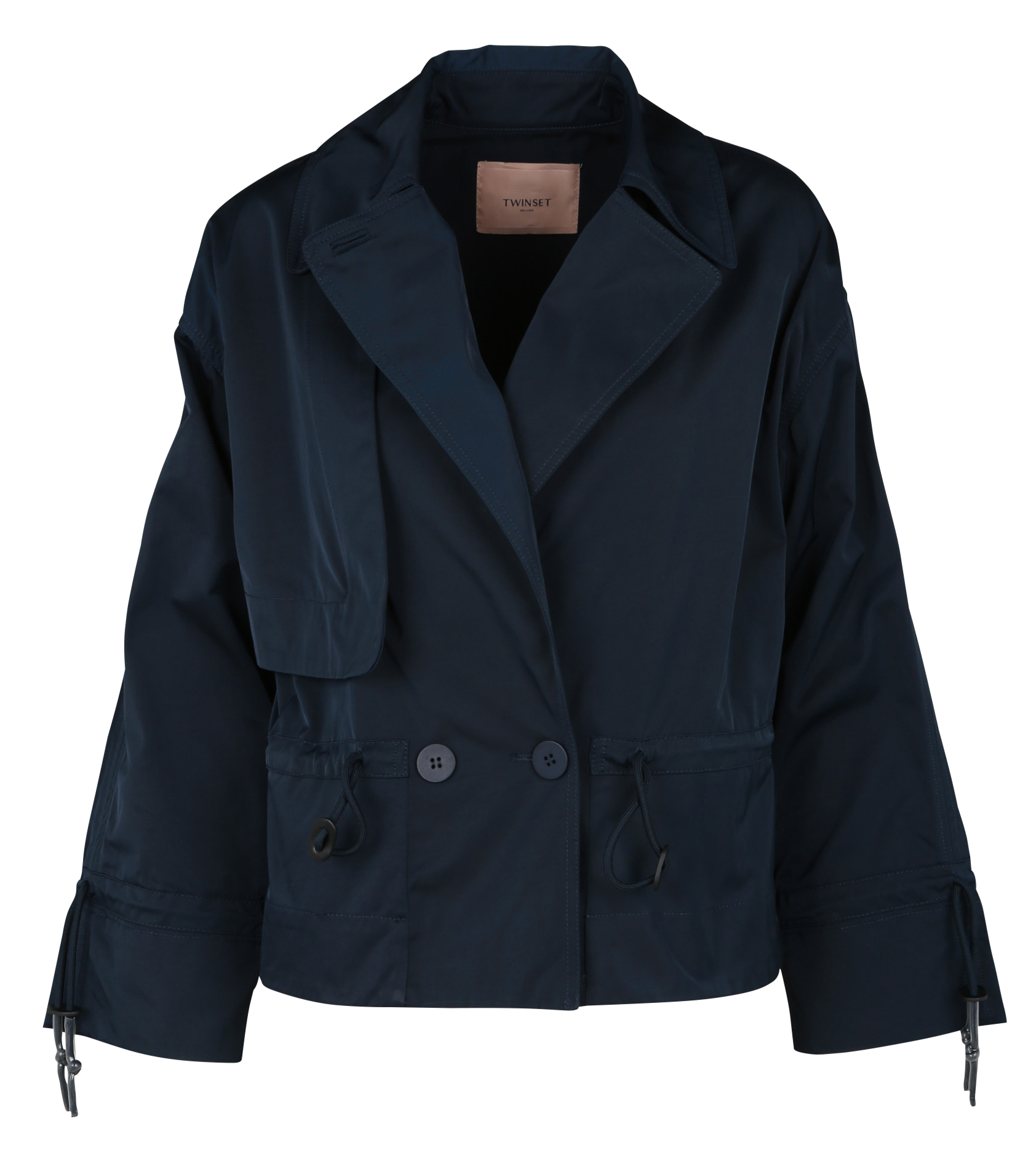 Trench court col classique| Bleu