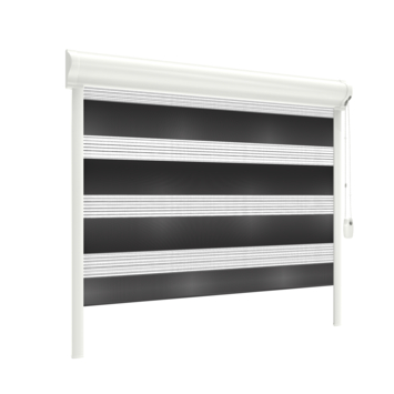 Duo Rolgordijn Draaikiepraam kunststof of aluminium 4007 zwart