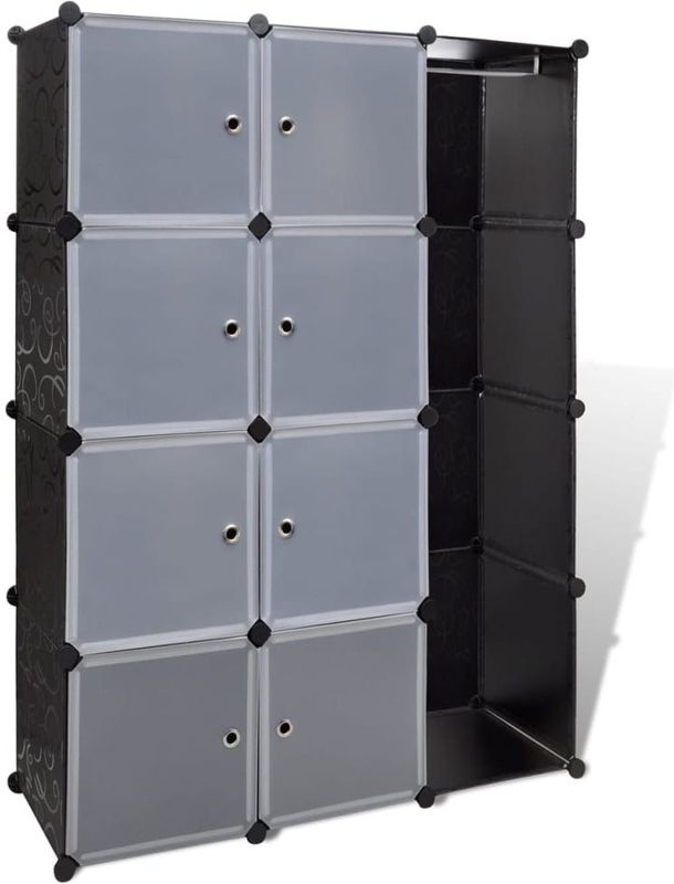 VidaXL Modulaire Kast 9 Vakken 37x115x150 cm Zwart en Wit