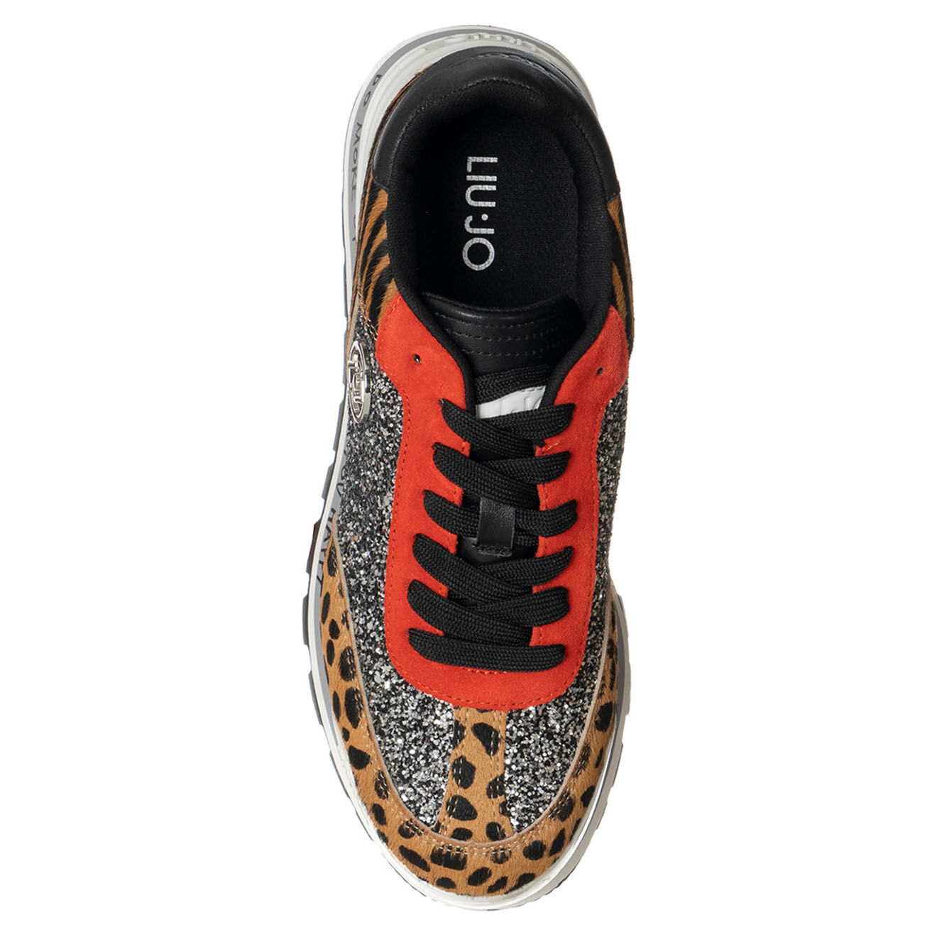 Liu-Jo Sneakers en Cuir Solène leopard/argenté/rouge
