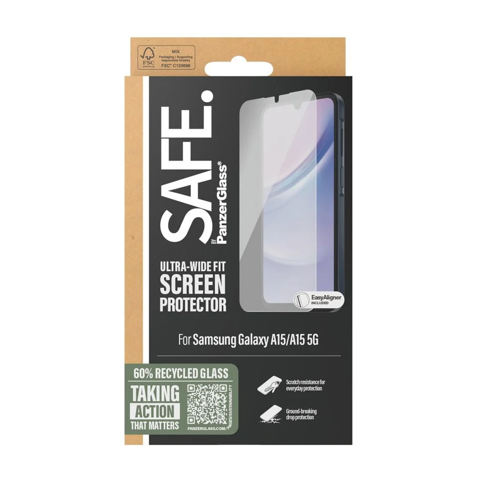 SAFE by PanzerGlass - Skærmbeskyttelse - Samsung Galaxy A15/A15 5G - Ultra-Wide Fit