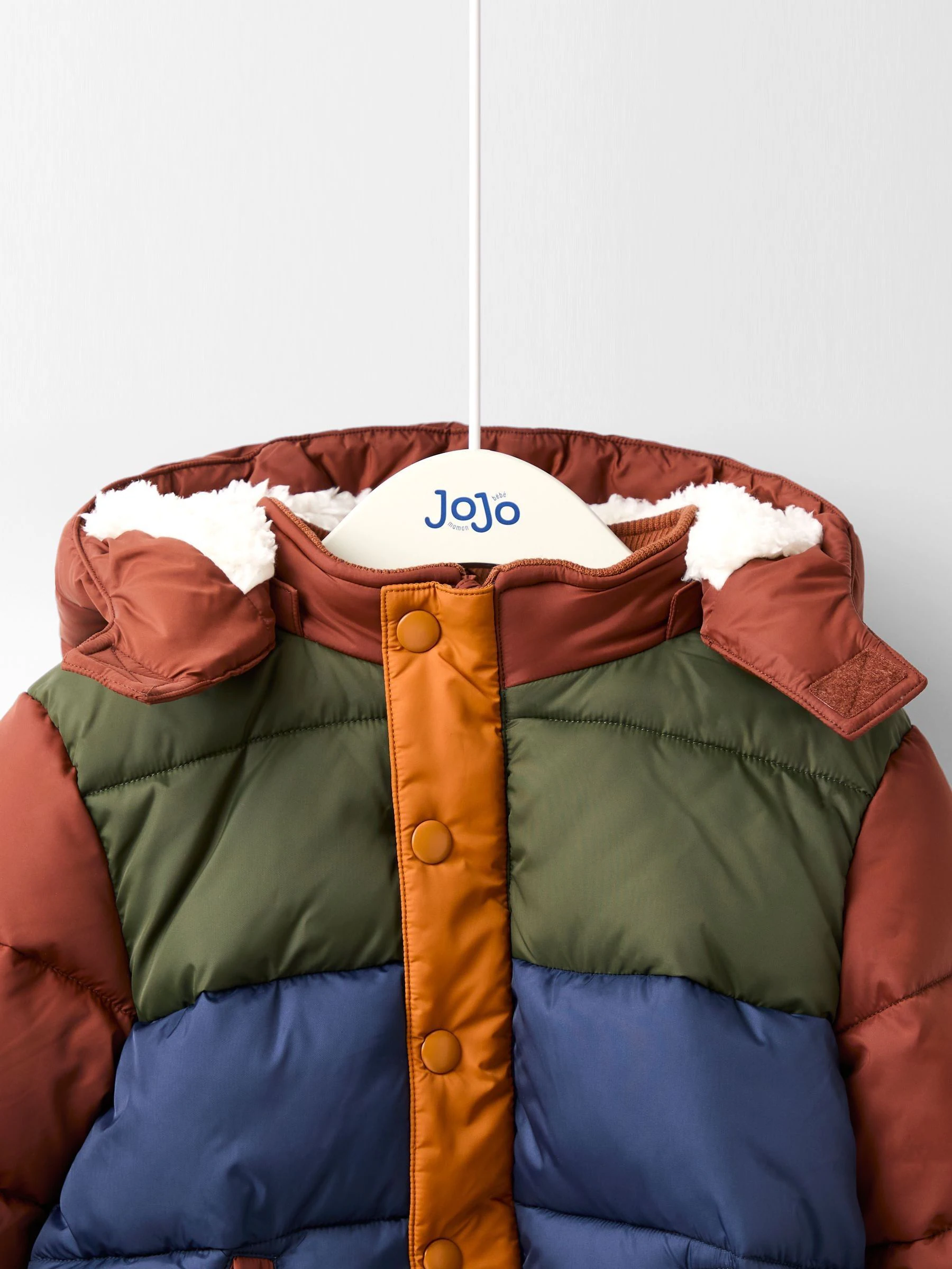 Bruin multi - JoJo Maman Bébé - Behaaglijk gevoerd gewatteerd jack