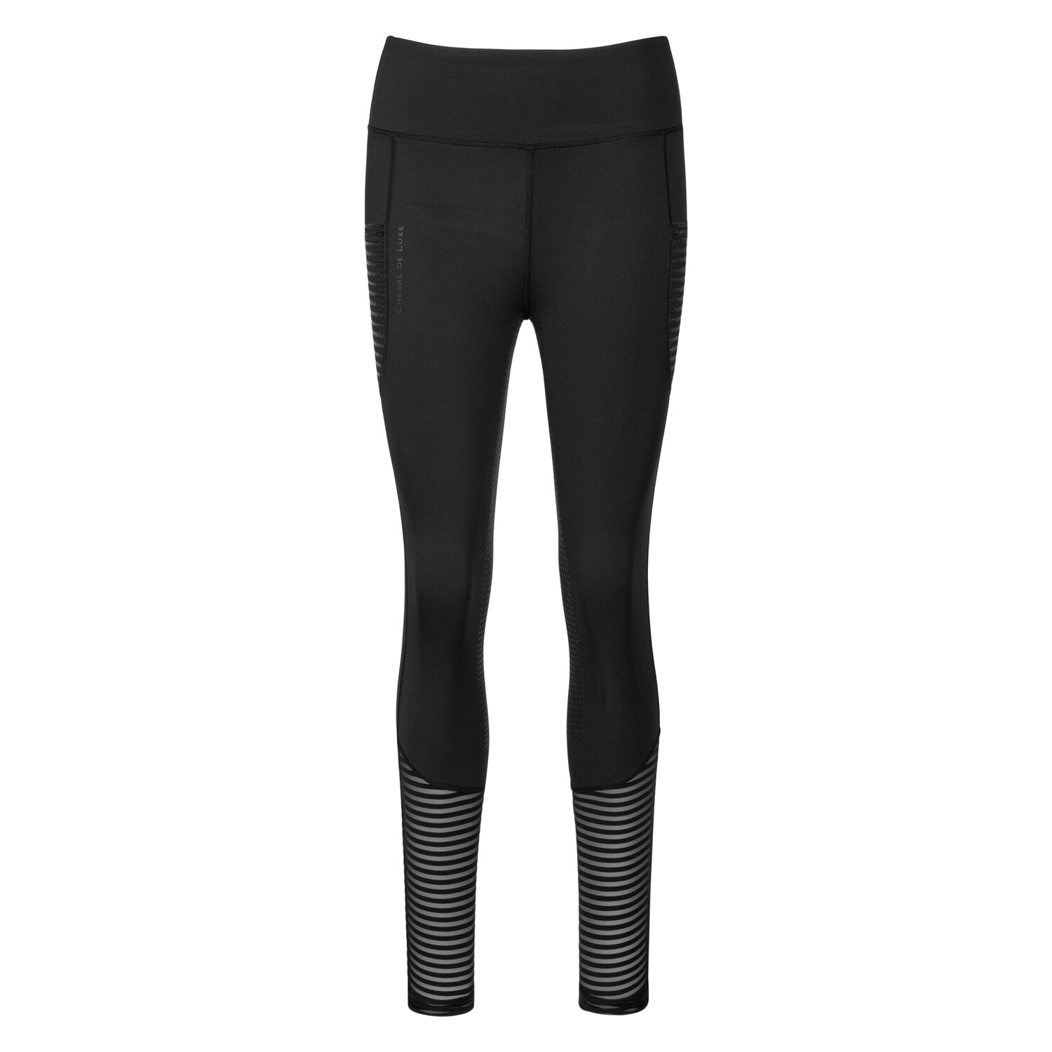 Cheval de Luxe Hochbund-Reitleggings mit Mesh - black
